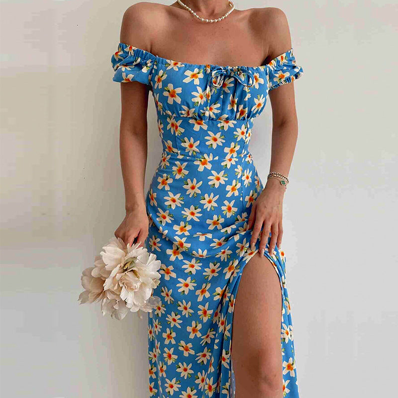 Waist Slim Temperament Long Skirt Printed Beach Skirt