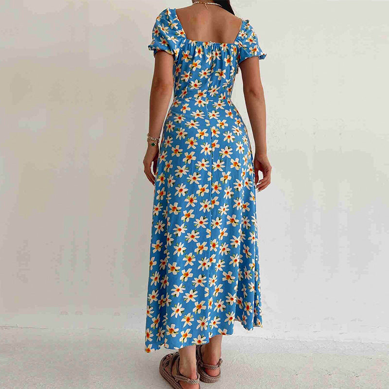 Waist Slim Temperament Long Skirt Printed Beach Skirt