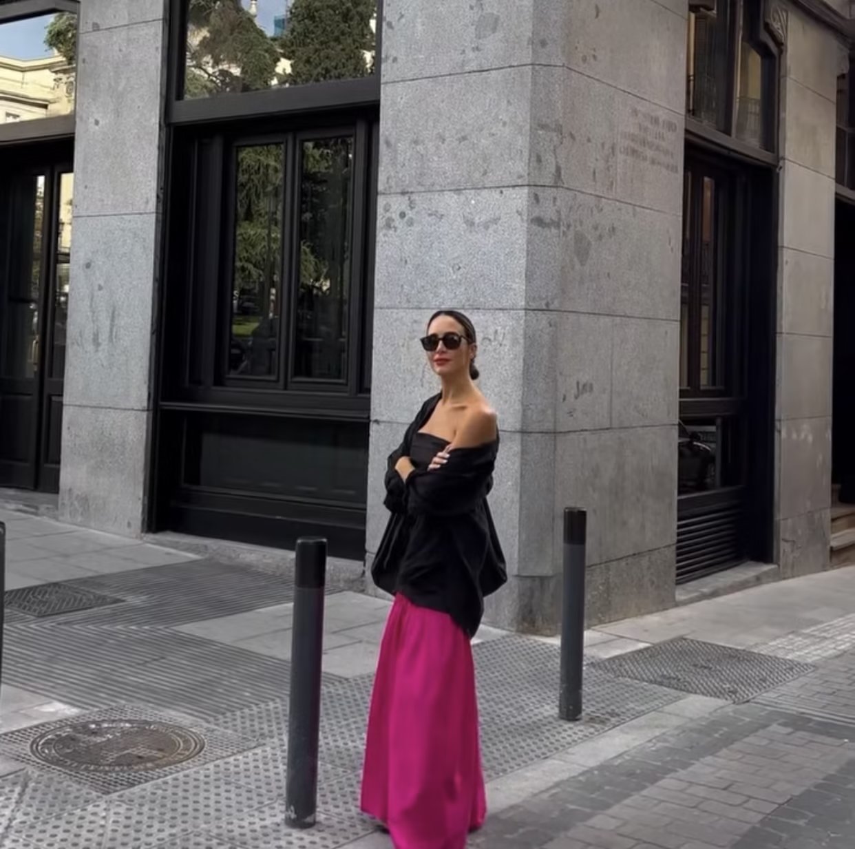 Autumn Winter Patchwork Maxi Dress Tube Top Contrast Color Maxi Dress