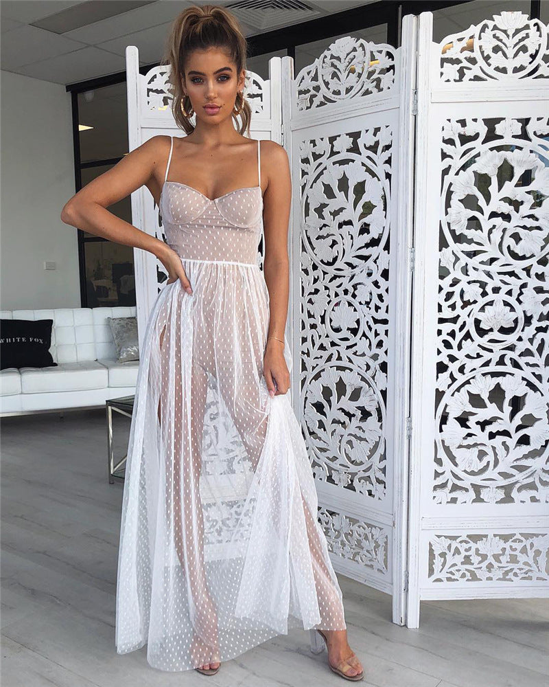 Strapless Underwood Smocked Crochet Midi Dress Off White