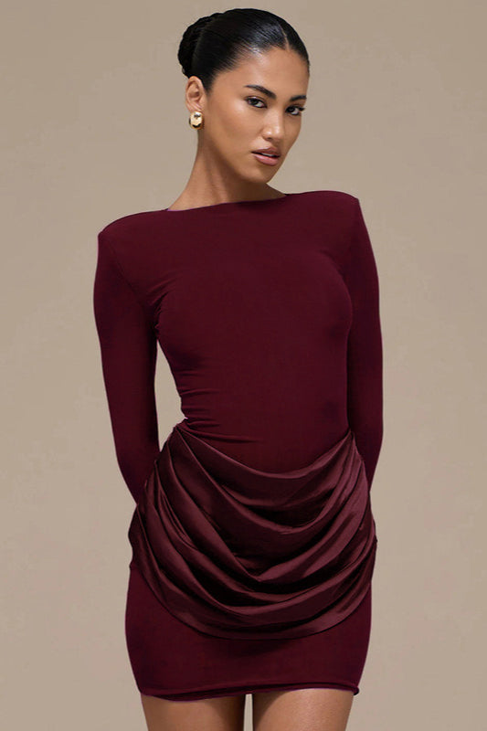 Color Solid Ruched Bodycon Dress