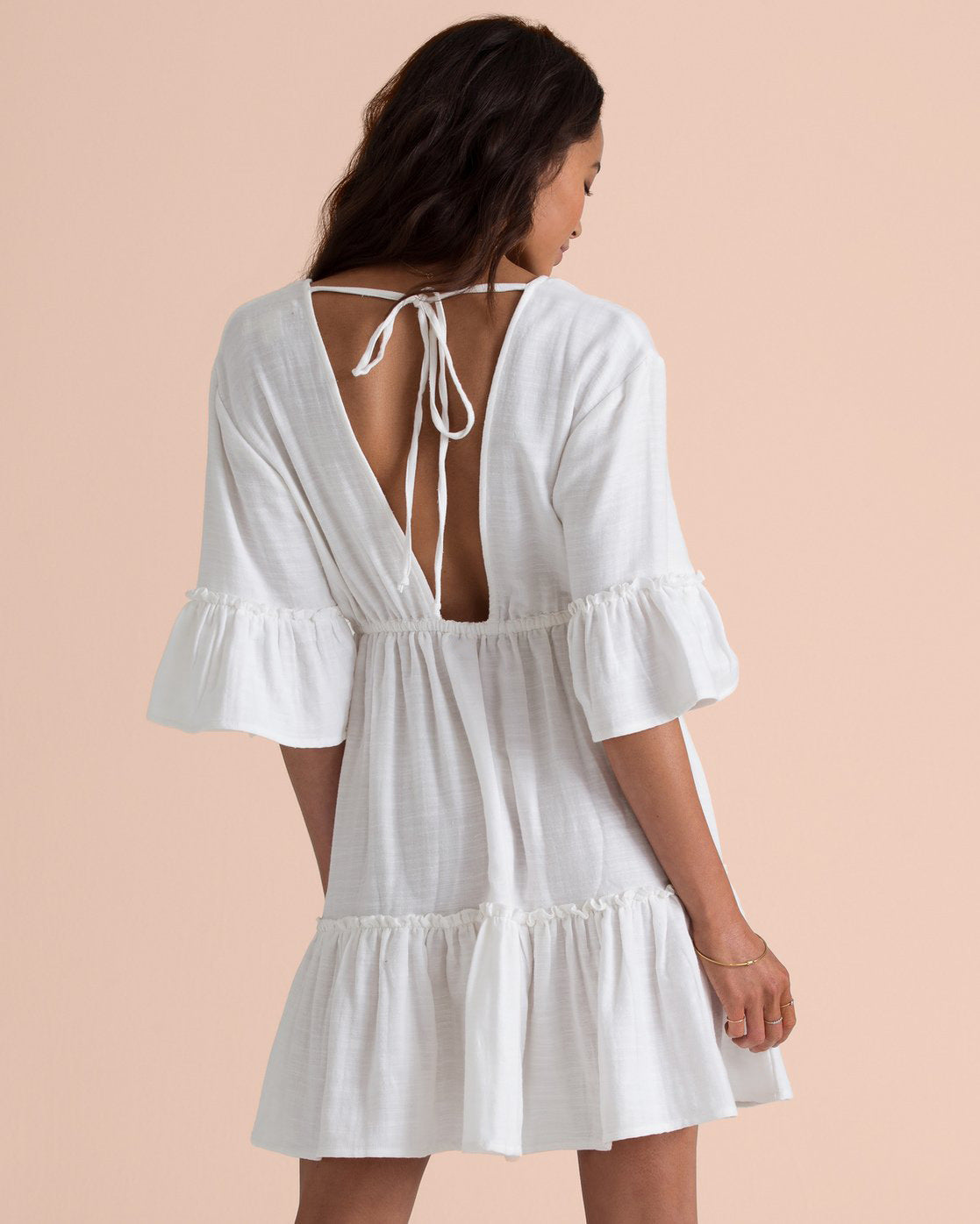 Cotton Yolanda Eyelet Tiered Babydoll Dress