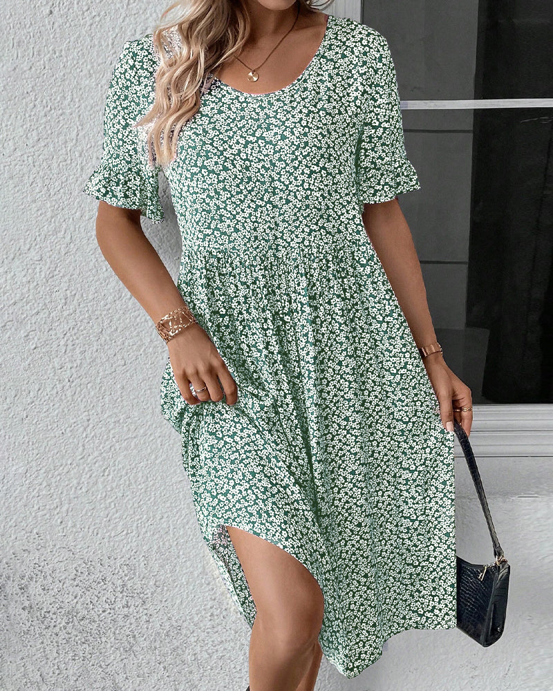 Elena Statement Bloom Midi Dress Everyday Luxe Edit