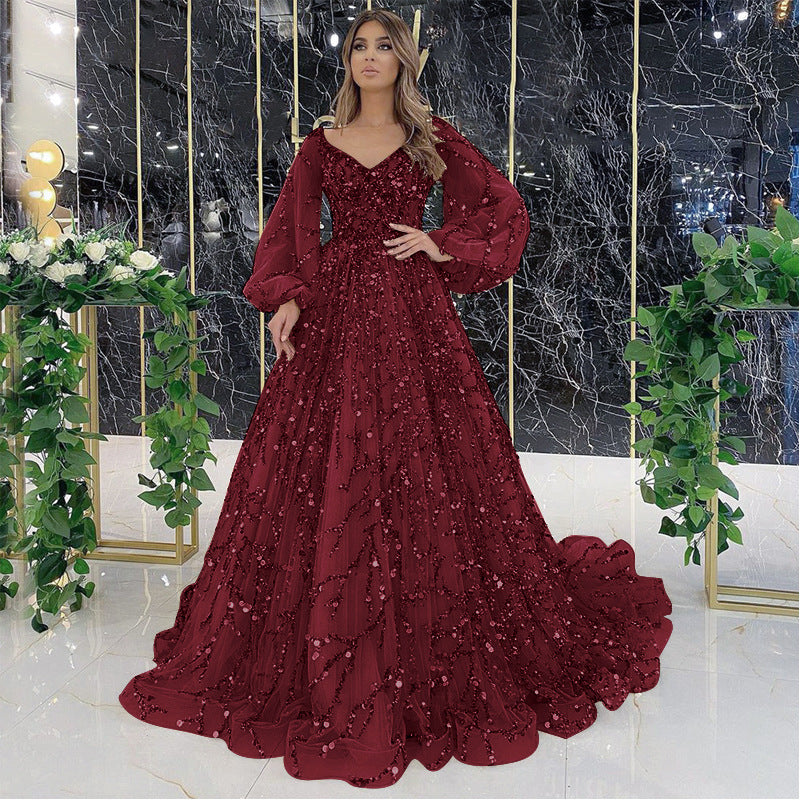 Gold Heavy Industry Beads Premium Evening Dress Sexy Socialite Aura Queen Maxi Dress