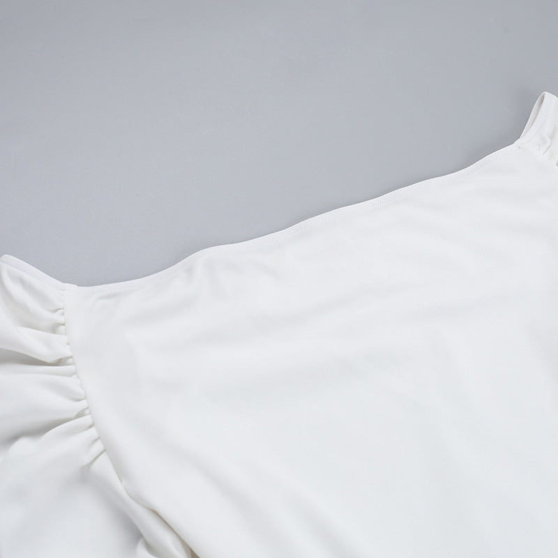 Off Frostene Shoulder Mini Dress White