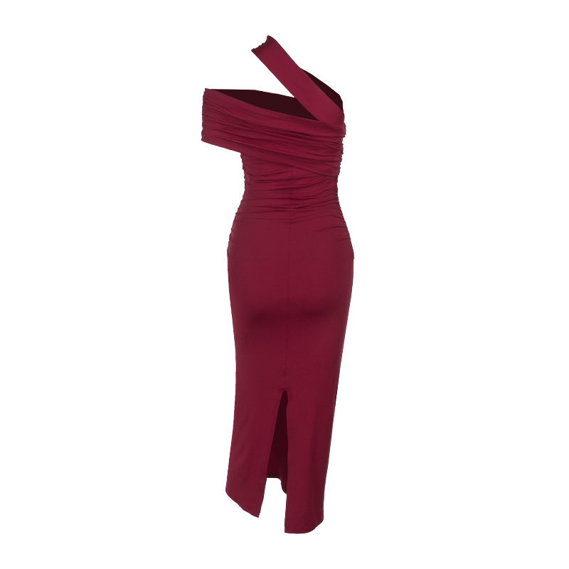 Midi Horres Dress Maroon