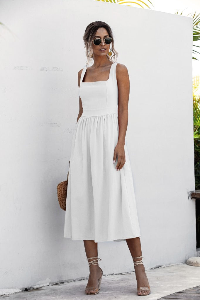 Cotton Teagan Tiered Babydoll Dress Off White