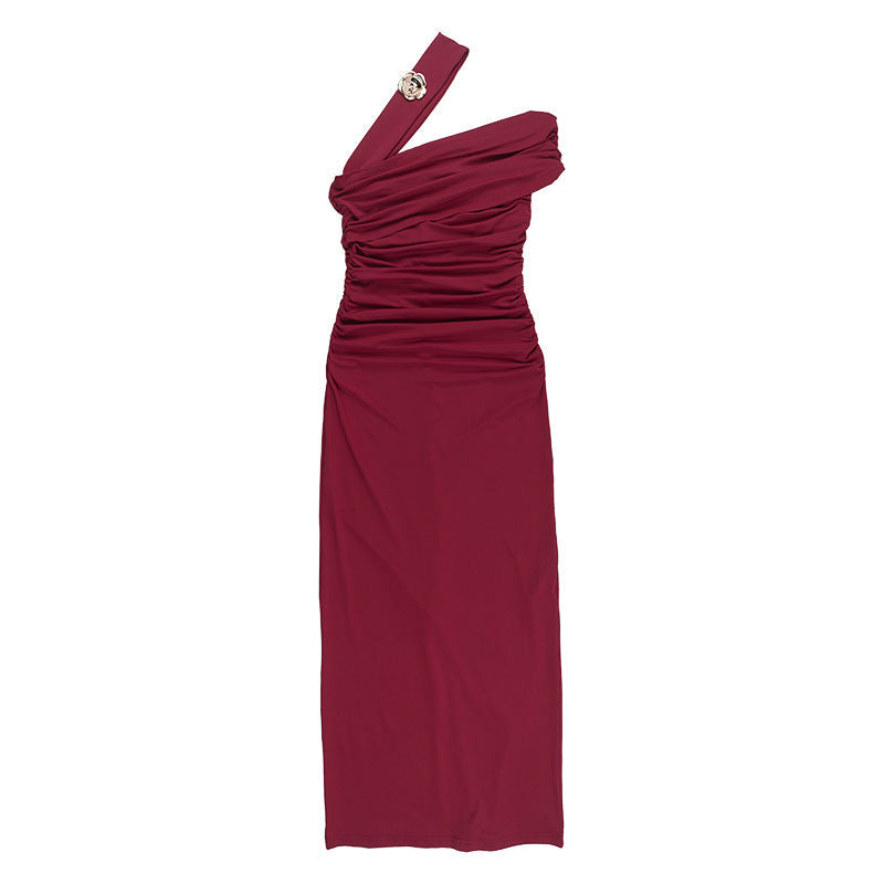 Midi Horres Dress Maroon