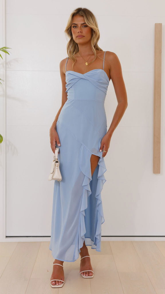Seraphina Ruffled Slit Maxi Dress