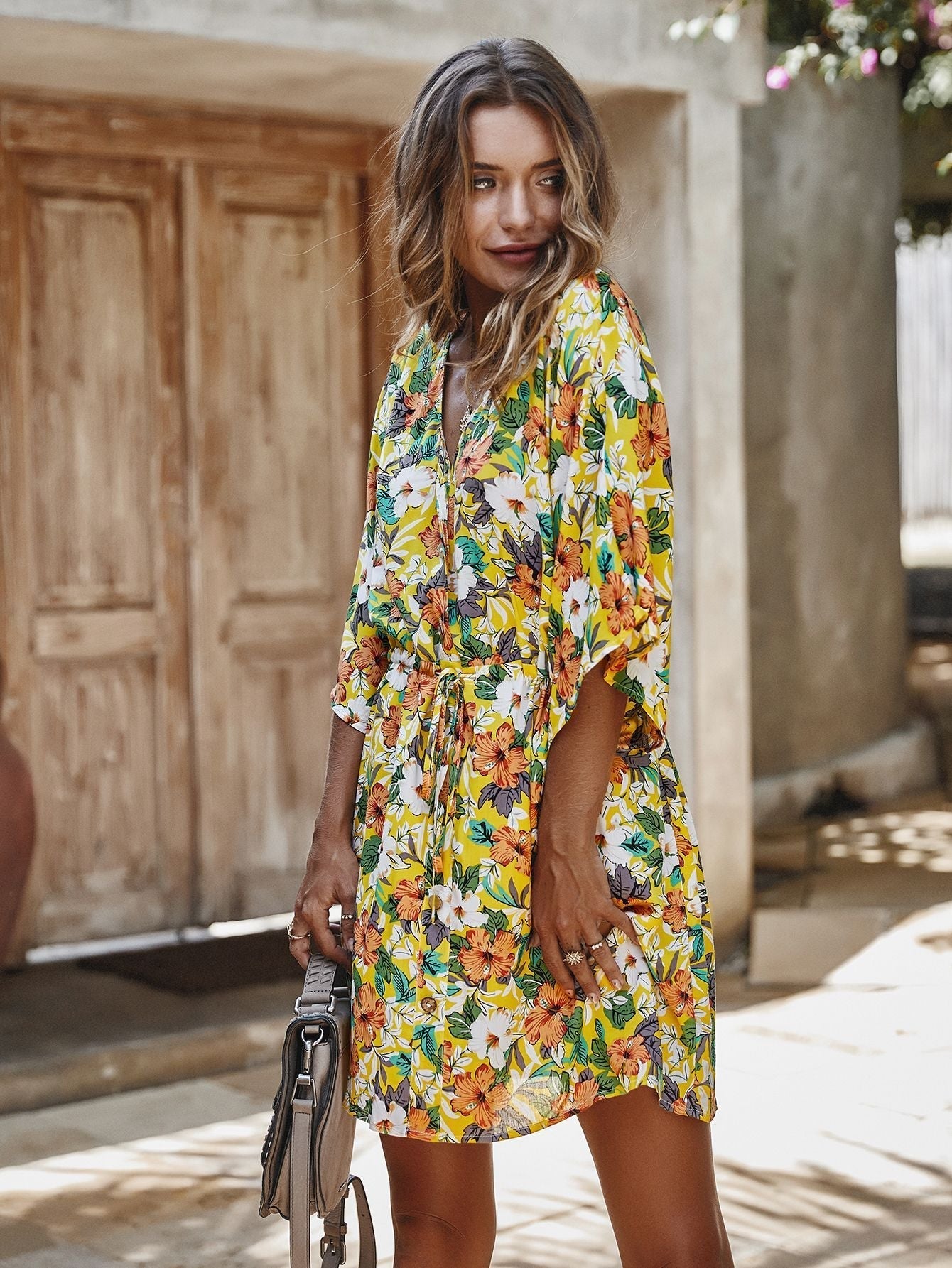 Stay True Bloom Crochet Lace Belted Dress