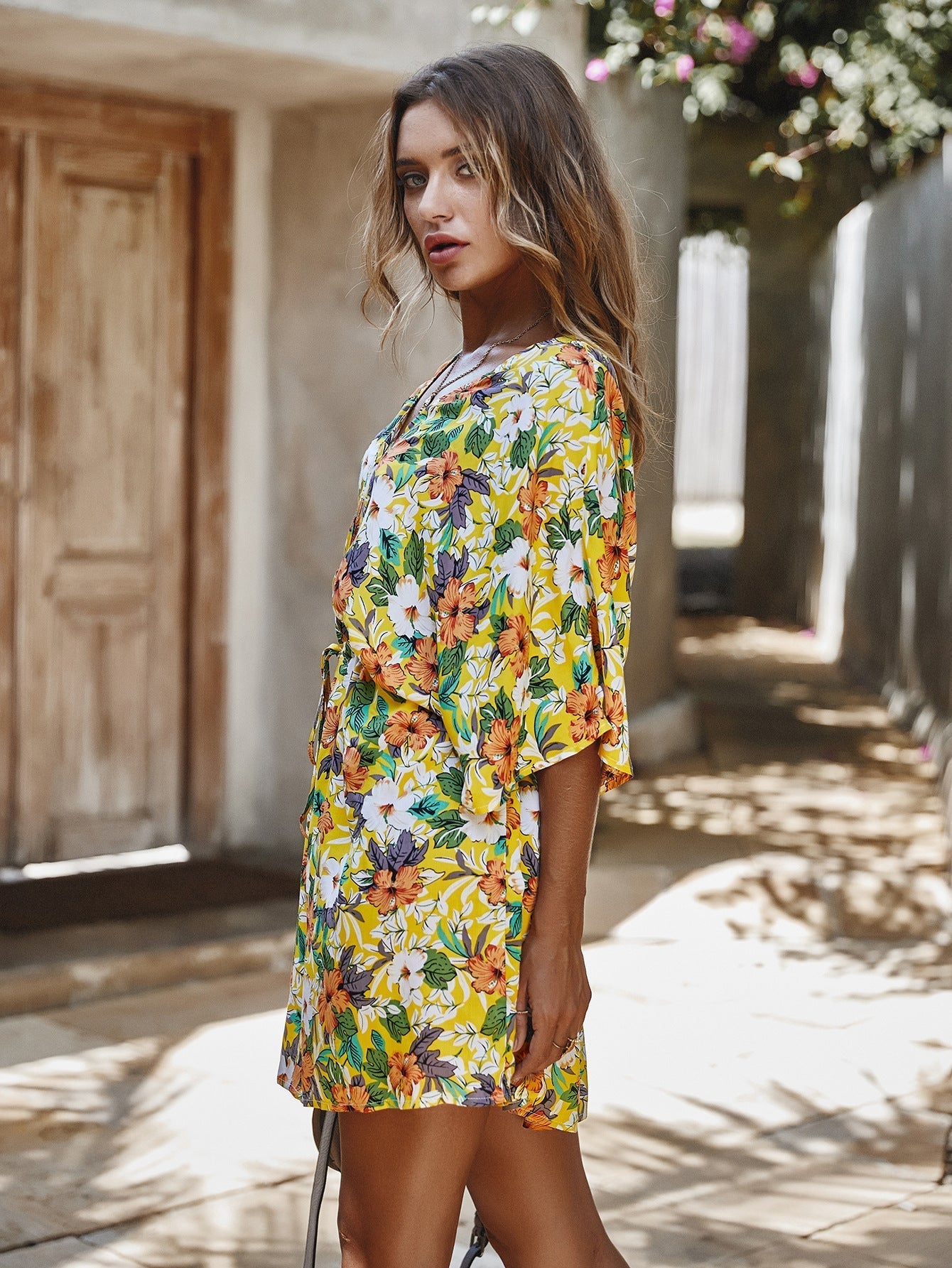 Stay True Bloom Crochet Lace Belted Dress