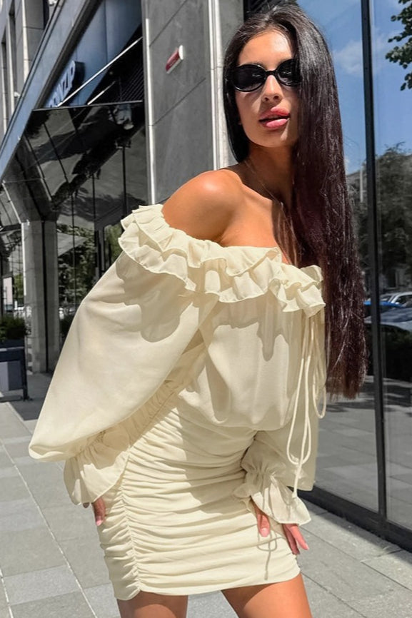 Slim Ruffled Fit Mini Dress