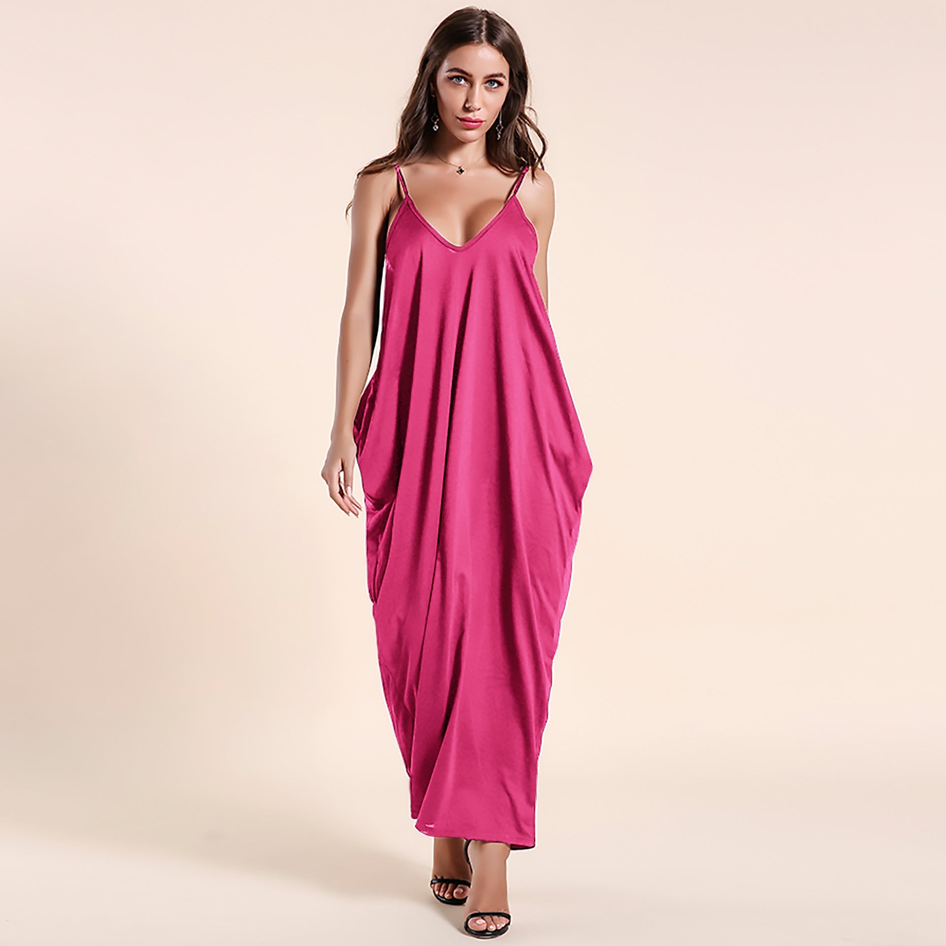 Olivian Pocketed Maxi Dress Magenta