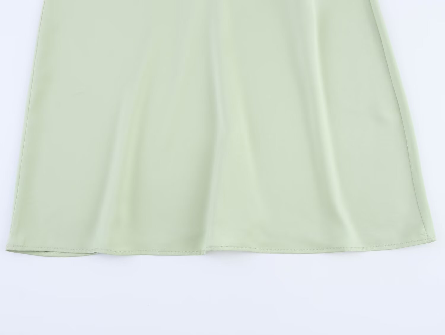 Clothing Women Spring Heart Shaped Collar Silk Satin Texture Midi Dress