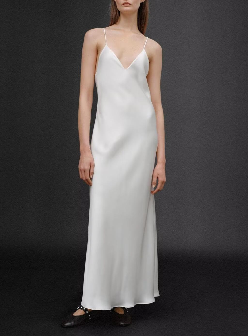 Women Clothing Summer Light Upscale High Texture Silk Satin Texture Midi Dress