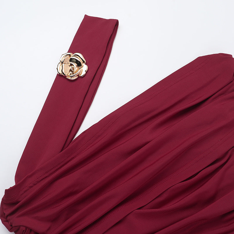 Midi Horres Dress Maroon