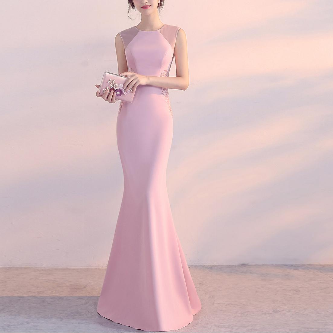Evening Dress Women Cocktail Host Slim Fit Refined Five Colors Party Dress Maxi Dress