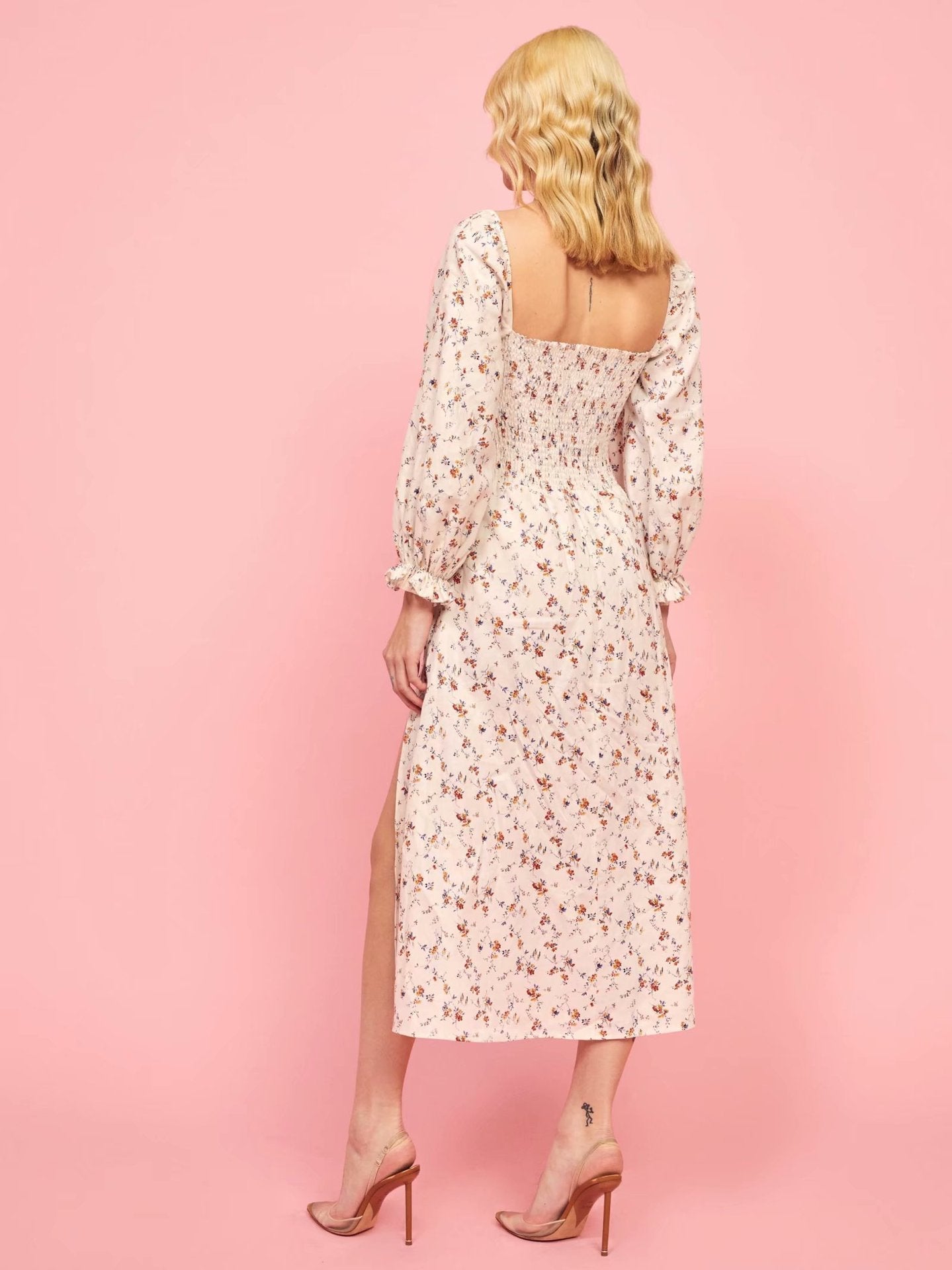 Debra Cotton Blend Bloom Midi Dress FINAL