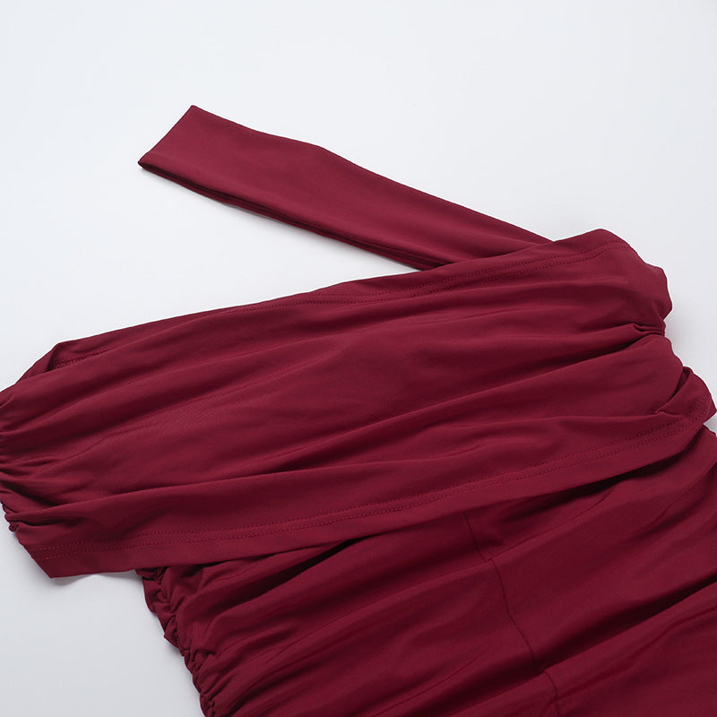 Midi Horres Dress Maroon