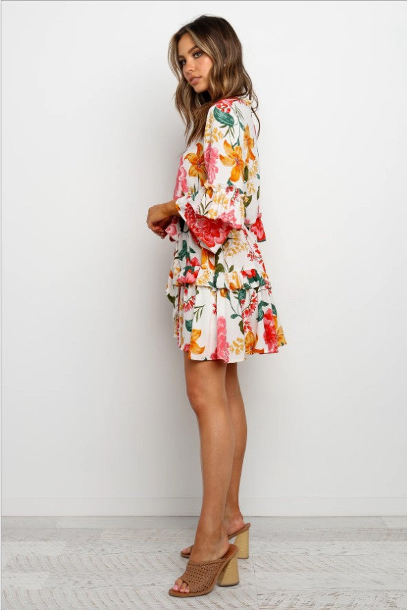 Once And Bloom Satin Rope Tie Ruffle Dress