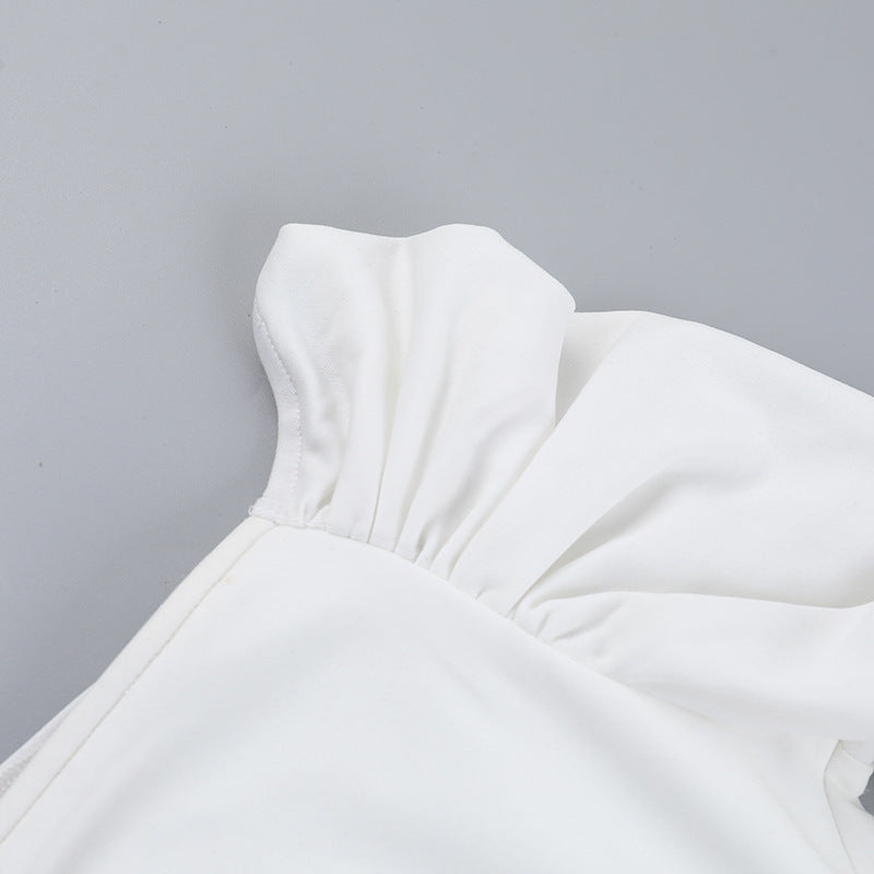 Off Frostene Shoulder Mini Dress White