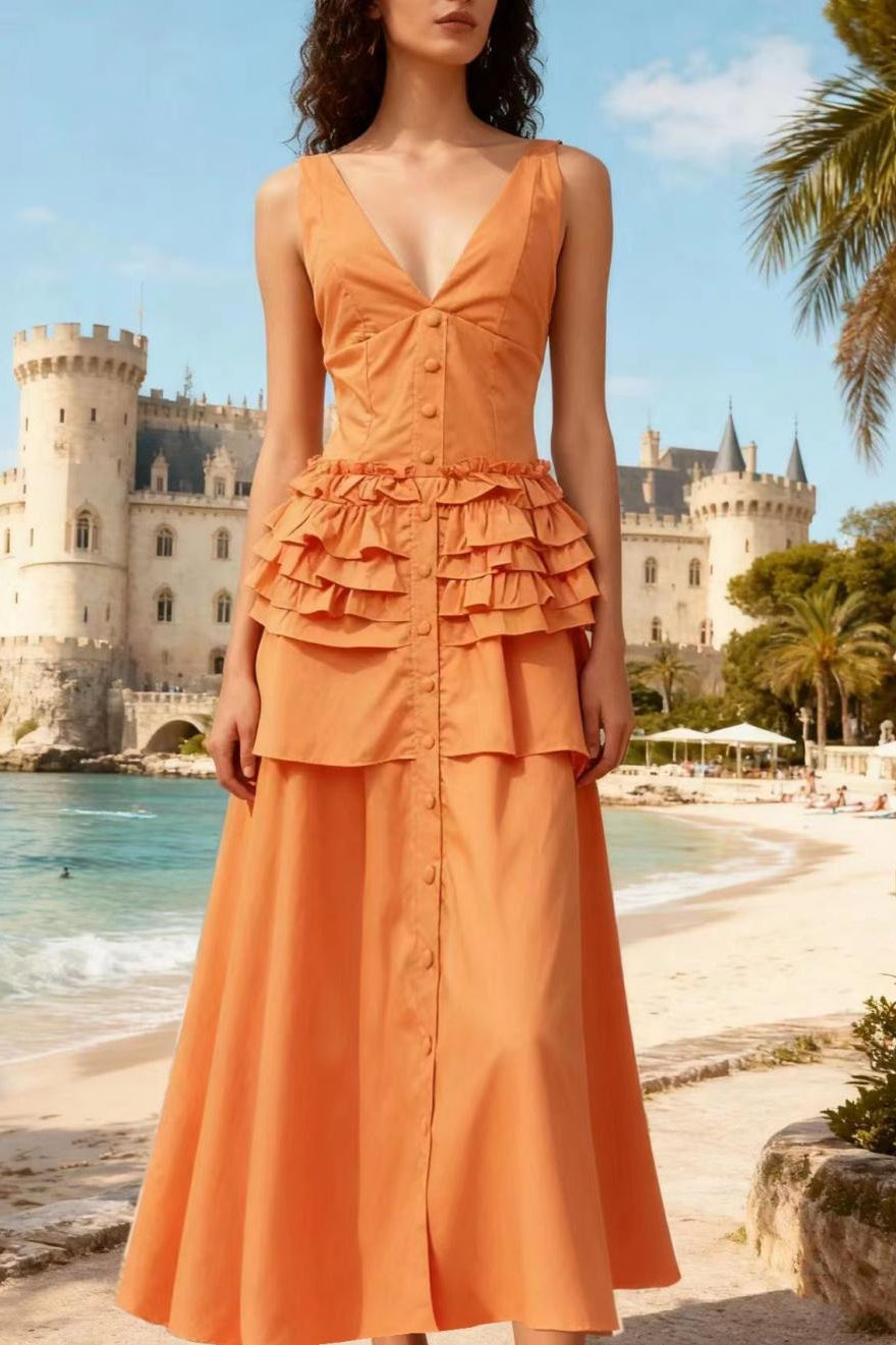 Graceful Vintage Sleeveless Swing Tiered Prom Dress