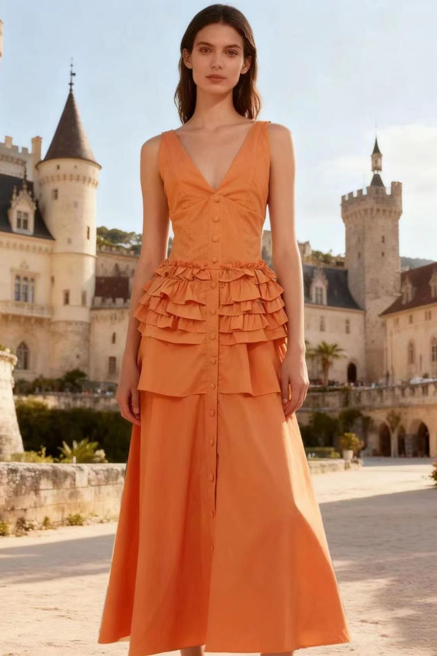 Graceful Vintage Sleeveless Swing Tiered Prom Dress