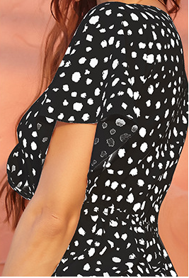 Printed Jaleah Satin Wrap Dress FINAL