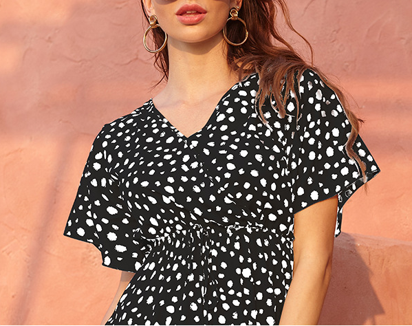 Printed Jaleah Satin Wrap Dress FINAL