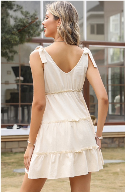 Cotton Matador Blend Metallic Woven Babydoll Dress