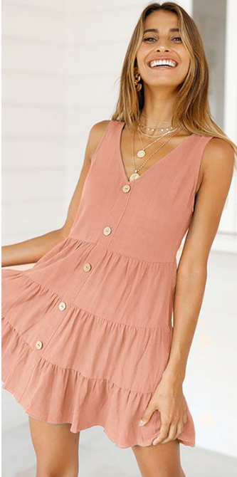 Swiss Sia Dot Button Down Babydoll Dress