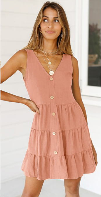 Swiss Sia Dot Button Down Babydoll Dress