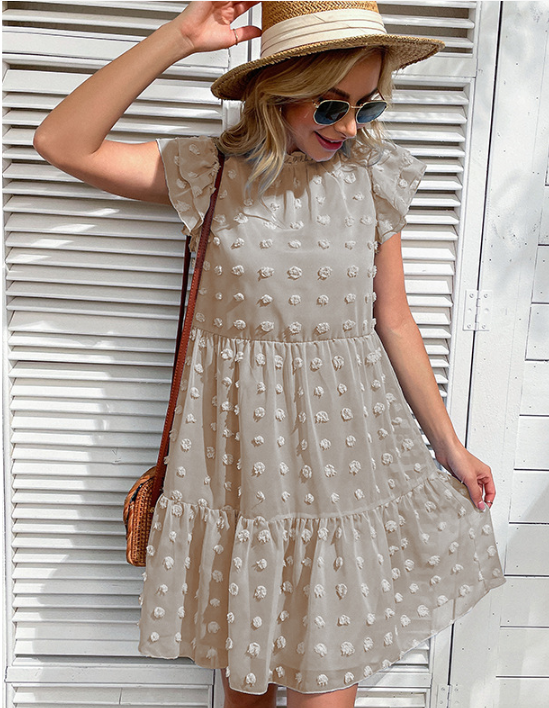 Beach The Club Tiered Babydoll Dress Denim
