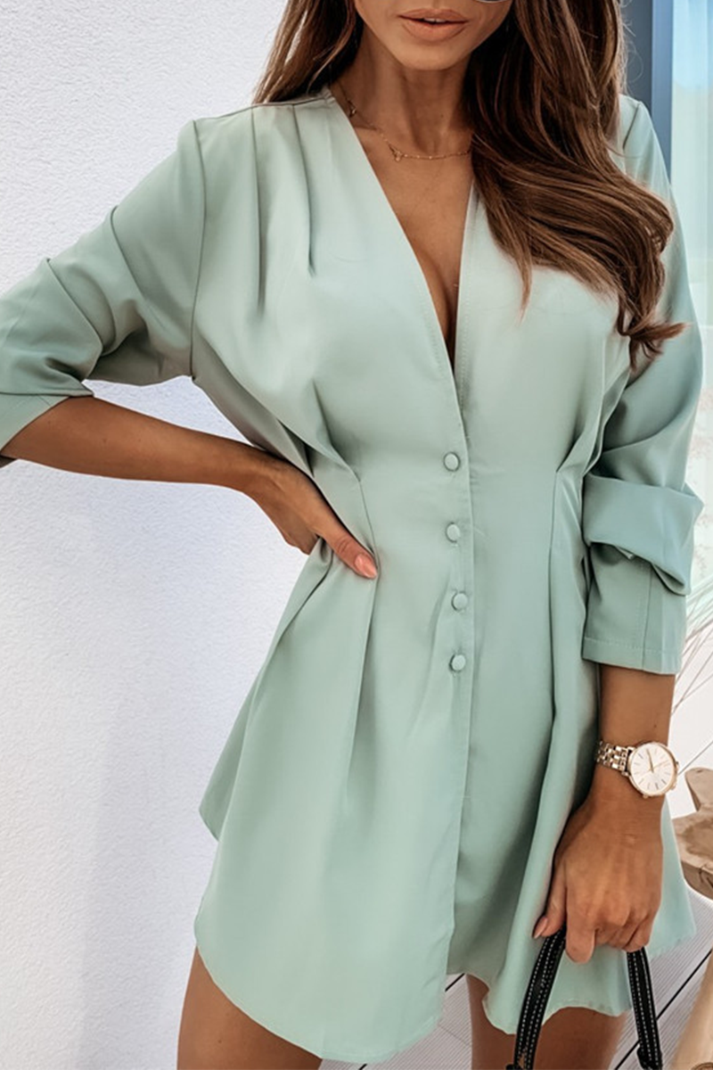 Statement Gaia Long Sleeved V Neck Mini Dress Boutique Collection