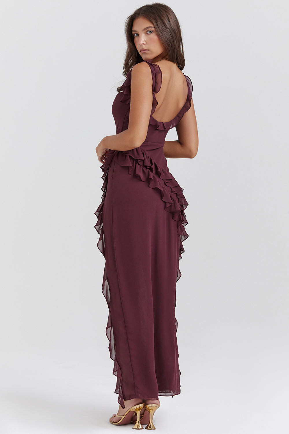 Delilah | Graceful Ruffle Slit Dress