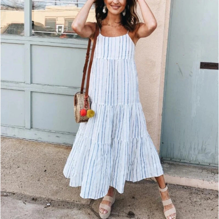 Down Lights Low Tiered Tassel Midi Dress