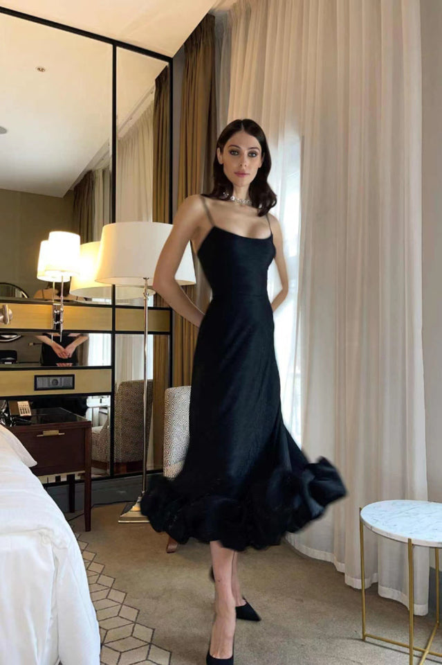 Bustier Flounce Midi Dress