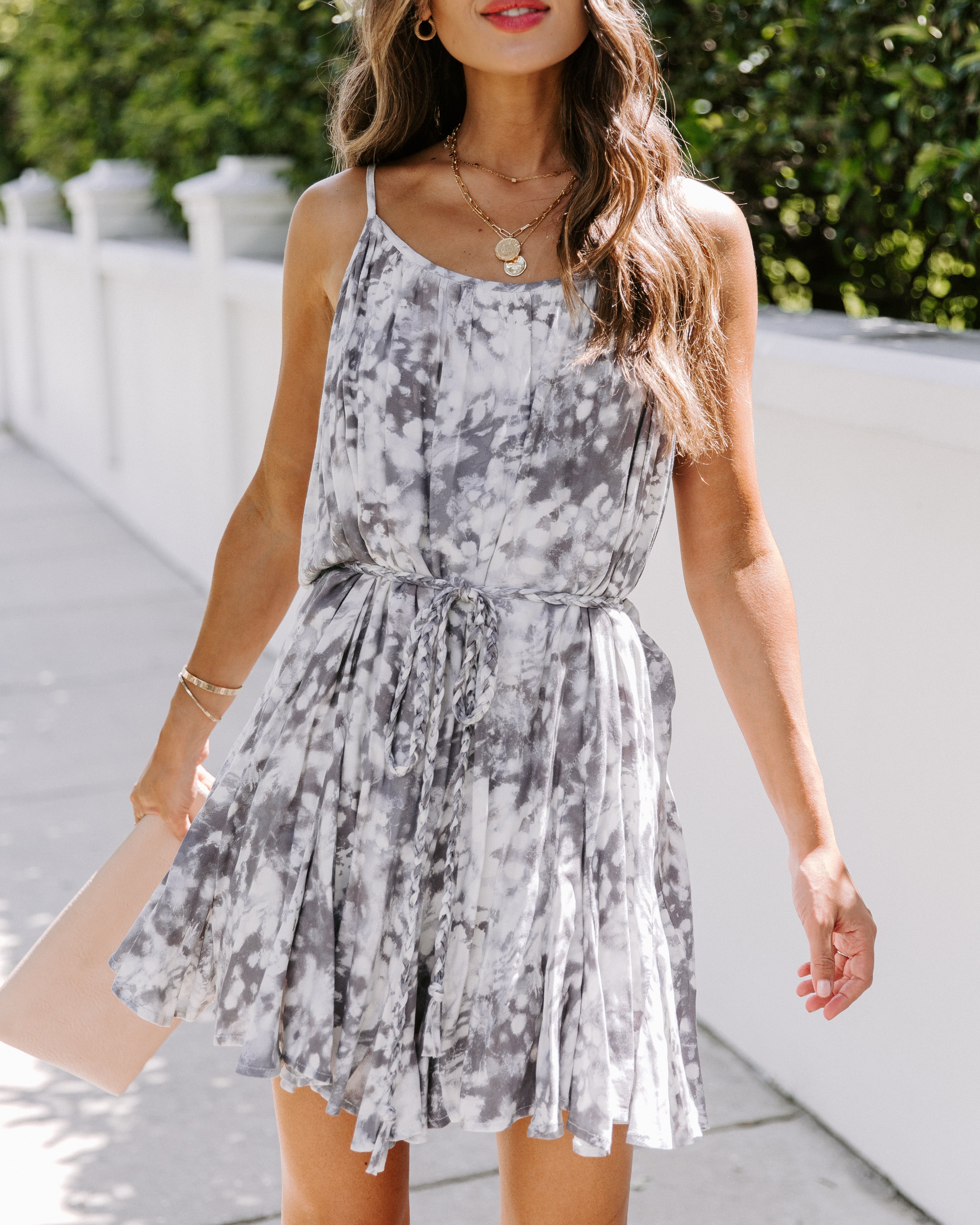 The Above Clouds Rope Tie Mini Dress