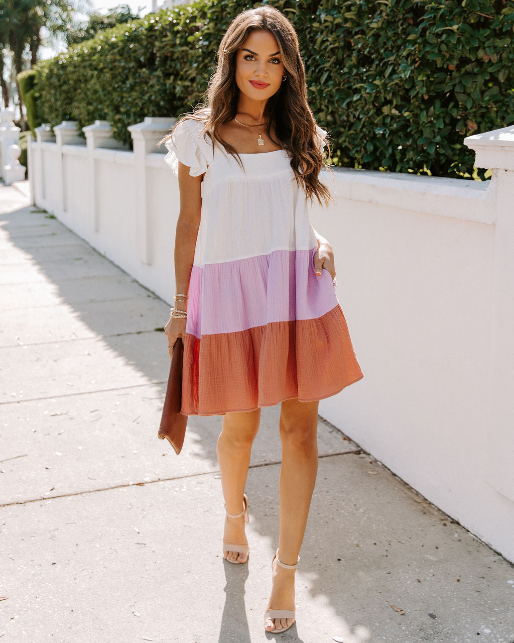 Of Layers Fun Cotton Pocketed Babydoll Dress