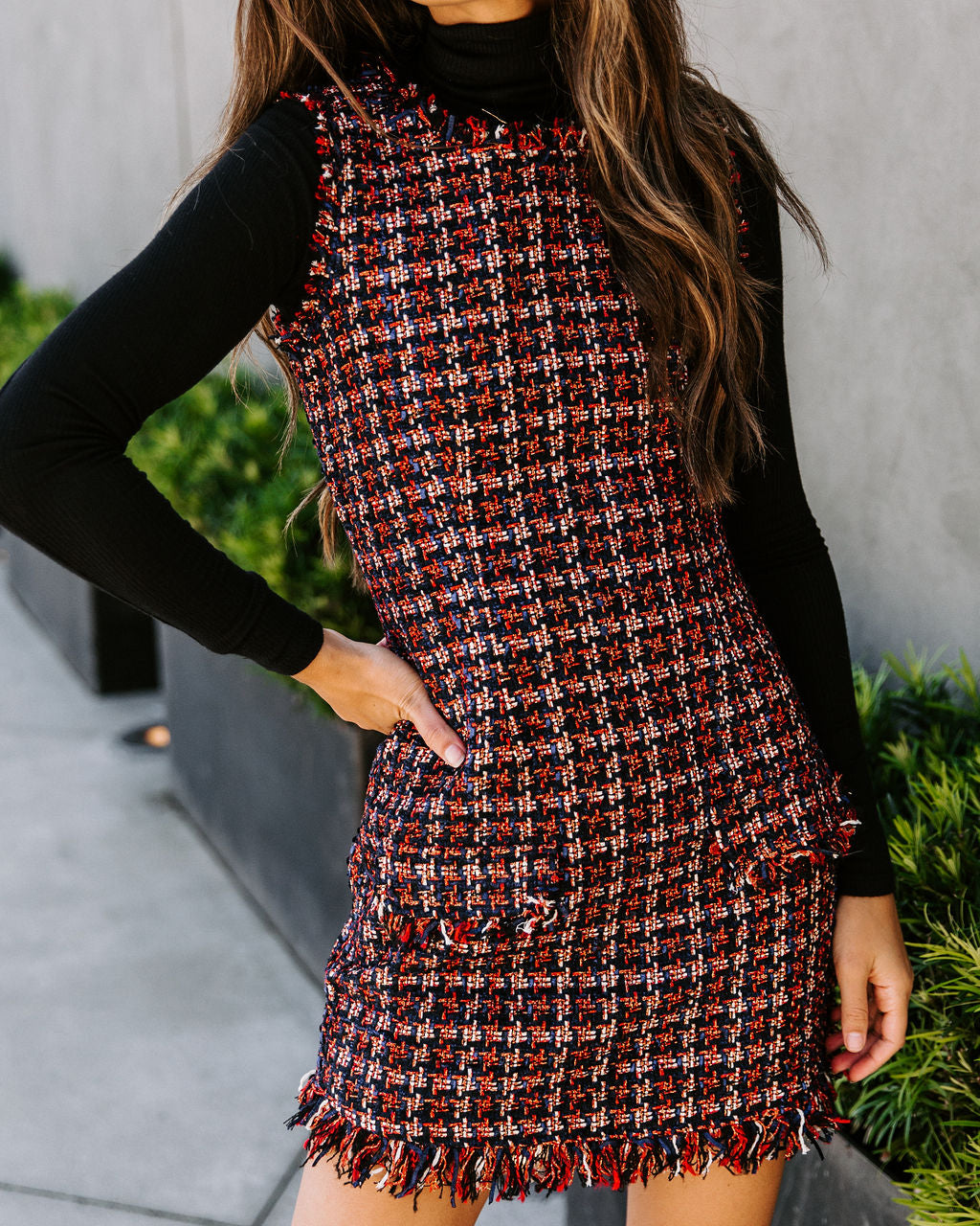 Of Words Wisdom Tweed Mini Dress