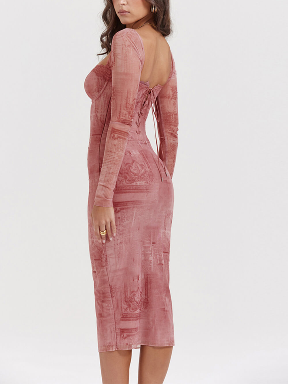 Print Pink Corset Dress