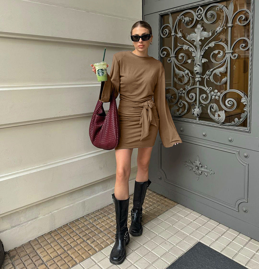 Mousse Mocha Mini Dress Brown