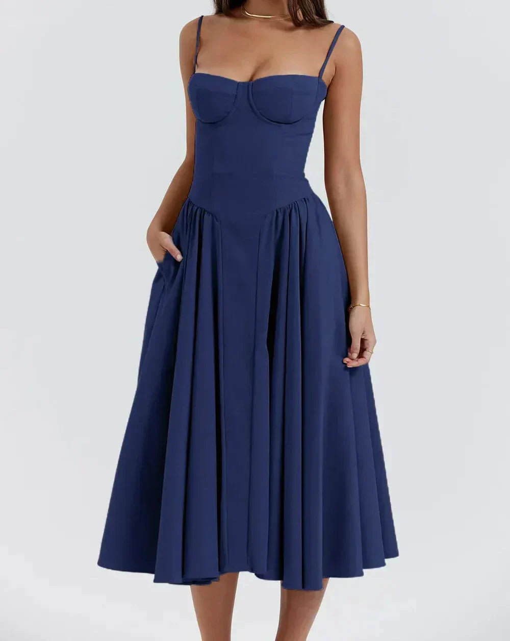 Sleeveless Carolyn Corset Midi Dress