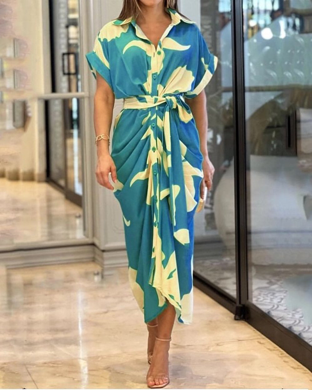Babe Summer Midi Dress Blue