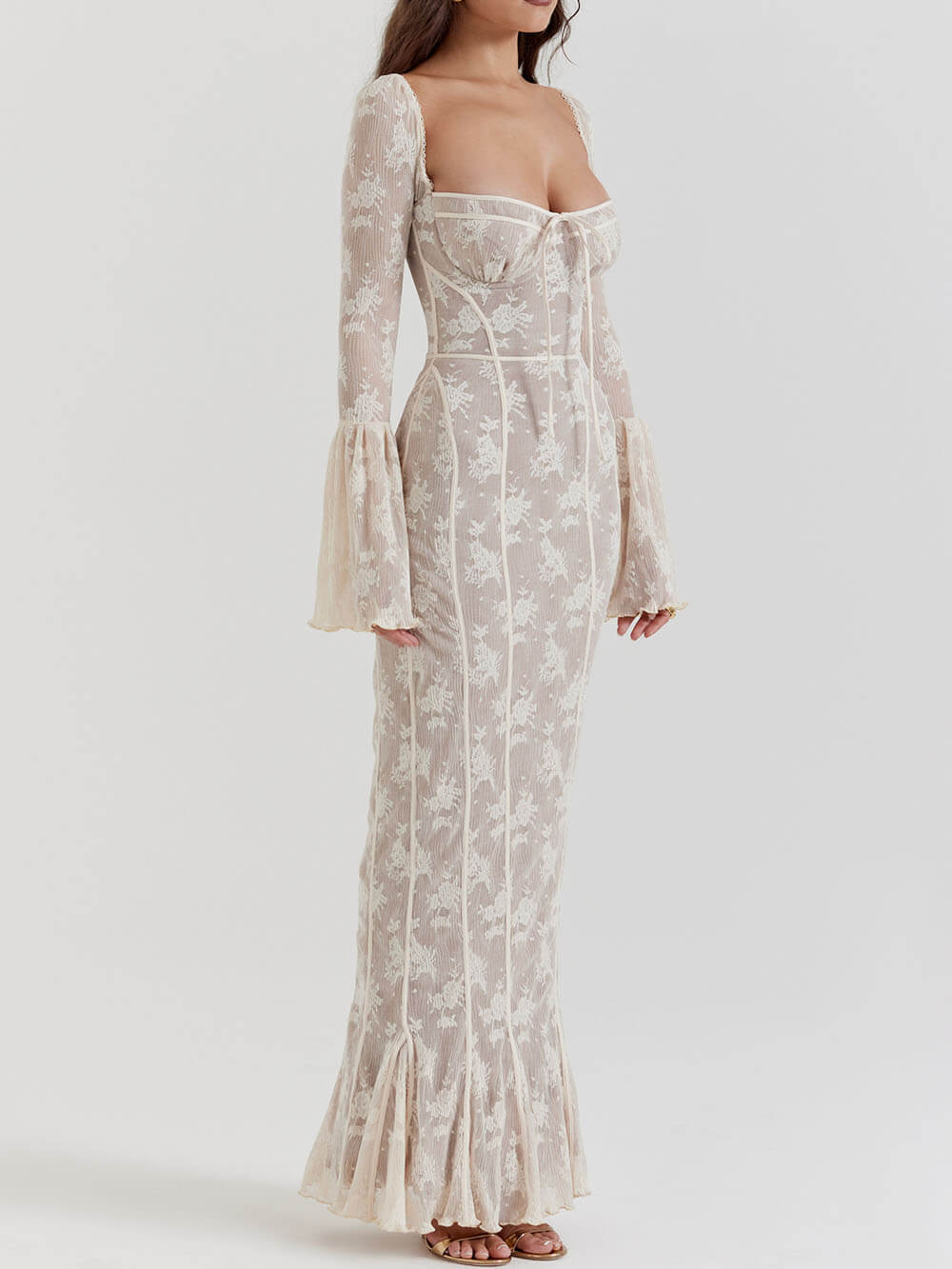 Timeless Cream Lace Maxi Dress