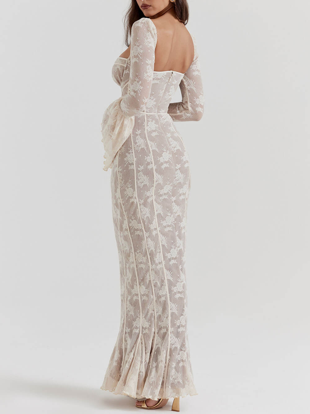 Timeless Cream Lace Maxi Dress
