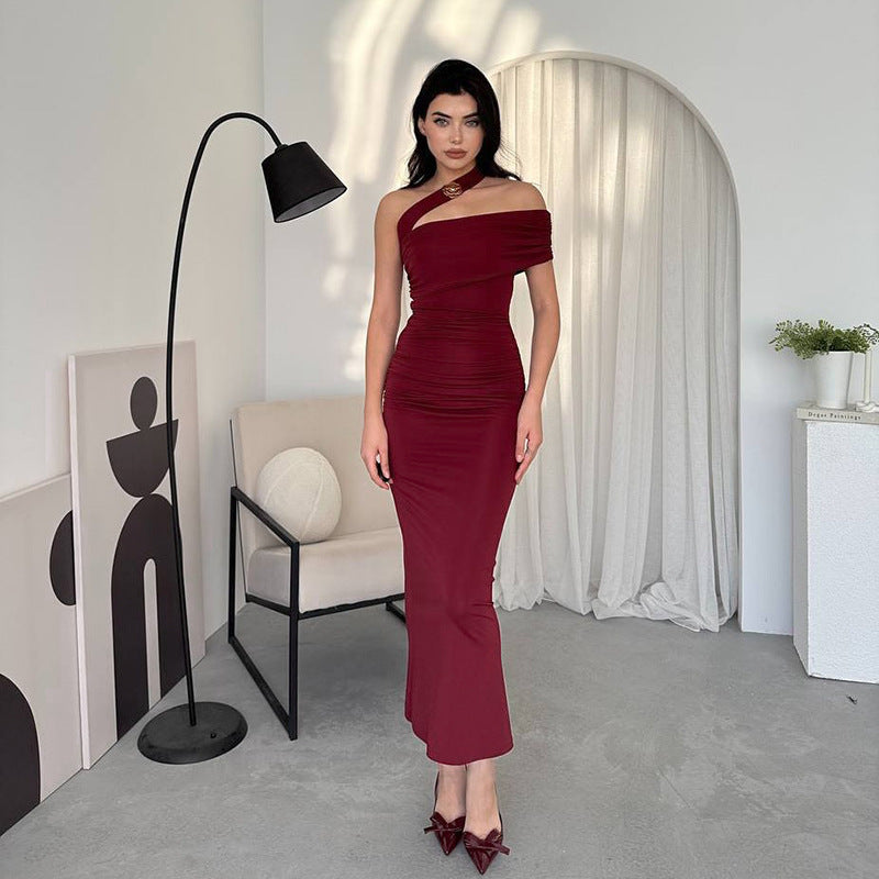 Midi Horres Dress Maroon