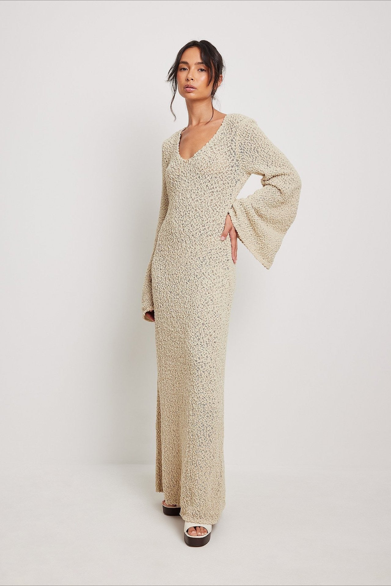 Casual Solid Maxi Sweater Dress