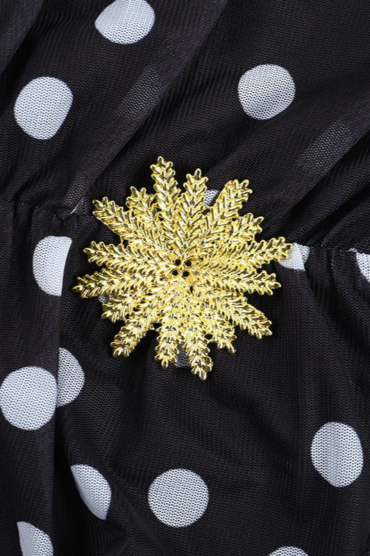 Dot Polka VNeck Mini Dress