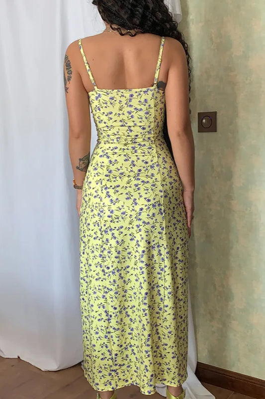 Sleeveless Edition Split Maxi Floral Dress